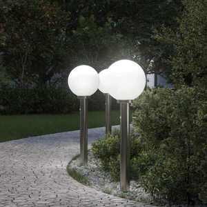 Imagine vidaXL Stâlpi iluminatori cu senzor, 3 buc., 80 cm, oțel inoxidabil, IP44
