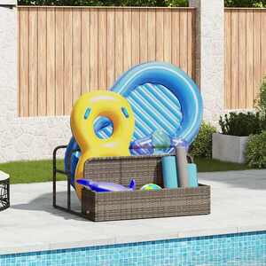Imagine vidaXL Suport plutitor pentru piscină, gri, 110x100x57 cm, poliratan