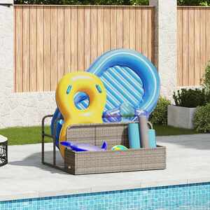 Imagine vidaXL Suport plutitor pentru piscină, gri deschis, 110x100x57 cm, poliratan