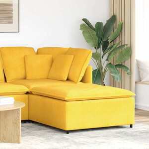 Imagine vidaXL Taburet modular pentru canapea, galben deschis, 100x100x48 cm
