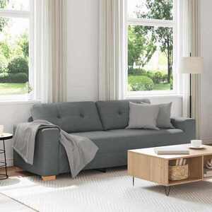 Imagine vidaXL Canapea cu 3 locuri, gri închis, 220x78x80 cm, material textil