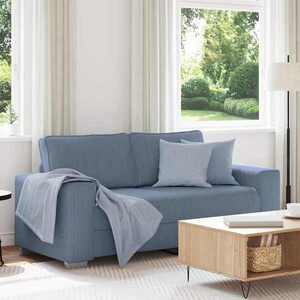 Imagine vidaXL Canapea extensibilă albastră, 180x77x82 cm, material catifea reiată