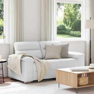 Imagine vidaXL Canapea cu 2 locuri, albă, 160x81x84 cm, piele ecologică
