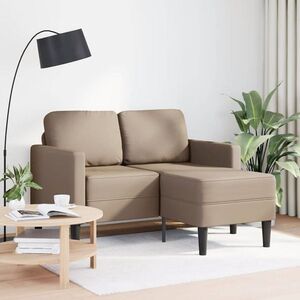 Imagine vidaXL Canapea cu 2 locuri și șezlong în formă de L, Cappuccino, 125 cm, piele ecologică