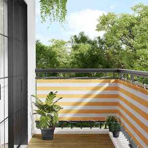 Imagine vidaXL Paravan de balcon cu dungi galbene și albe, 75x1000 cm