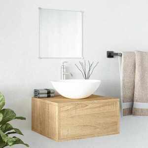 Imagine vidaXL Set mobilier de baie 2 piese, lemn prelucrat stejar