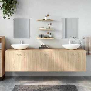 Imagine vidaXL Set mobilier de baie cu 6 piese, lemn prelucrat din stejar