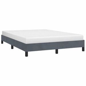 Imagine vidaXL Cadru de pat fără saltea, gri închis, 137x190 cm, catifea integrală