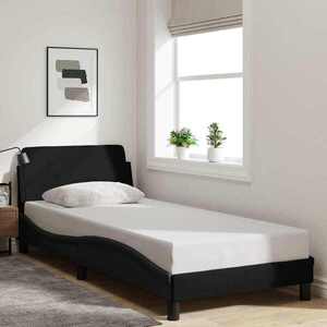 Imagine vidaXL Cadru de pat Dover negru, 90x190 cm, material textil