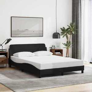 Imagine vidaXL Cadru de pat Dover negru 135x190 cm, material textil
