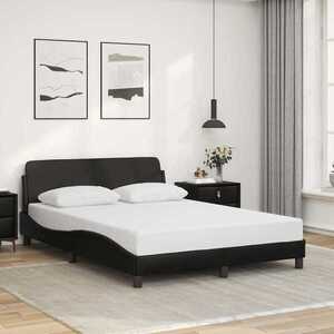 Imagine vidaXL Cadru de pat Dover negru 135x190 cm piele ecologică