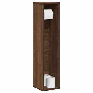Imagine vidaXL Dulap de baie cu suport pentru role, stejar maro, 20, 5x20x90 cm