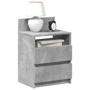 Imagine vidaXL Noptiere 2 buc. cu 2 sertare, gri beton, 40x33x60 cm