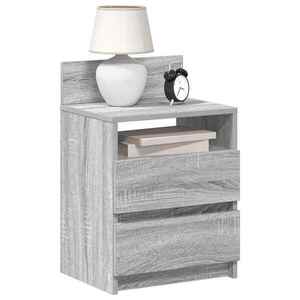Imagine vidaXL Noptiere 2 buc. cu 2 sertare gri Sonoma 40x33x60 cm