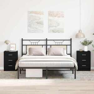 Imagine vidaXL Noptiere 2 buc. stejar negru 38x35x55 cm lemn prelucrat