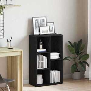 Imagine vidaXL Bibliotecă stejar negru 50x25x80 cm lemn prelucrat