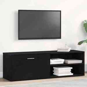 Imagine vidaXL Comodă TV din stejar negru 120x34x37 cm, lemn prelucrat