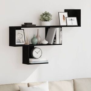 Imagine vidaXL Raft de perete, stejar negru, 100x15x70 cm, lemn prelucrat
