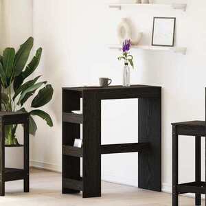 Imagine vidaXL Masă de bar cu suporturi, stejar negru, 90x40x103, 5 cm, lemn prelucrat