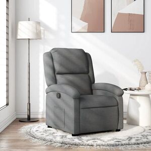 Imagine vidaXL Fotoliu rabatabil gri închis, material textil