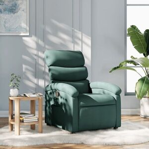 Imagine vidaXL Fotoliu rabatabil verde închis, material textil