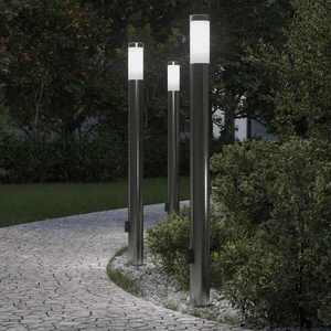 Imagine vidaXL Stâlpi iluminatori cu priză, 3 buc., 110 cm, oțel inoxidabil, IP44