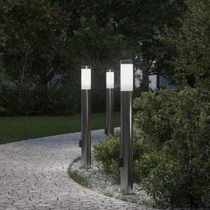 Imagine vidaXL Stâlpi iluminatori cu priză, 3 buc., 80 cm, oțel inoxidabil, IP44