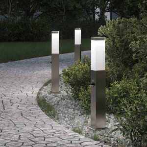 Imagine vidaXL Stâlpi iluminatori cu senzor, 3 buc., 50 cm, oțel inoxidabil, IP44