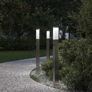 Imagine vidaXL Stâlpi iluminatori cu senzor, 3 buc., 80 cm, oțel inoxidabil, IP44