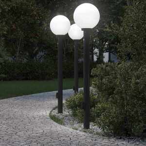 Imagine vidaXL Stâlpi iluminatori cu senzor și priză, 3 buc., 120 cm, negru, IP44