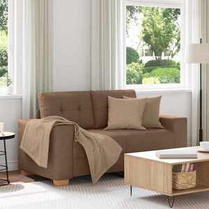 Imagine vidaXL Canapea extensibilă maro 160x77x82 cm, material textil