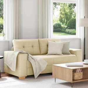 Imagine vidaXL Canapea extensibilă crem 180x77x82 cm, material textil