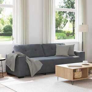Imagine vidaXL Canapea cu 3 locuri, gri închis, 220x78x80 cm, catifea
