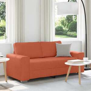 Imagine vidaXL Canapea extensibilă cu două locuri, roșu portocaliu, 180x77x82 cm, material catifea reiată