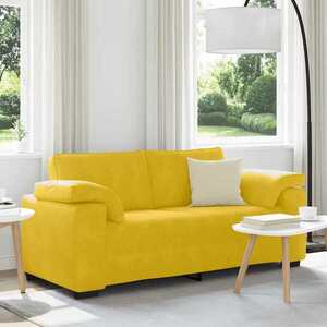 Imagine vidaXL Canapea extensibilă galbenă 180x77x82 cm catifea