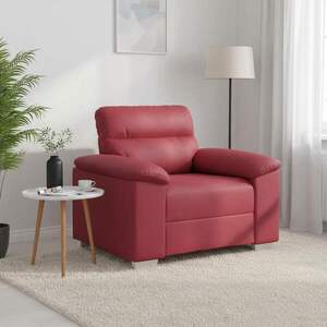 Imagine vidaXL Canapea extensibilă, roșu vin, 100x81x84 cm, piele ecologică