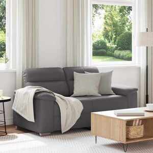 Imagine vidaXL Canapea cu 2 locuri, gri, 160x81x84 cm, piele ecologică