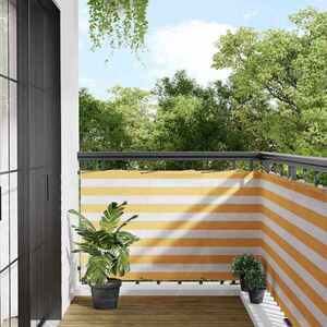 Imagine vidaXL Paravan de balcon cu dungi galbene și albe, 90x1000 cm