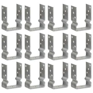 Imagine vidaXL Ancore de gard, 12 buc., argintii, 10x6x15 cm, oțel galvanizat