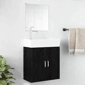 Imagine vidaXL Set de mobilier de baie cu 2 piese, lemn prelucrat negru