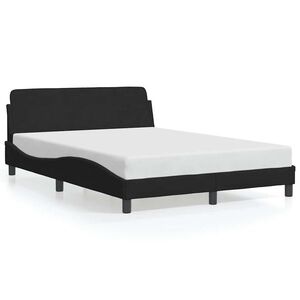 Imagine vidaXL Cadru de pat Dover negru 135x190 cm catifea