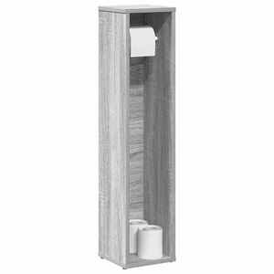 Imagine vidaXL Dulap de baie cu suport pentru role gri Sonoma 20, 5x20x90 cm