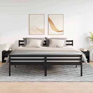 Imagine vidaXL Noptiere 2 buc cu sertar negru 39x28x41 cm