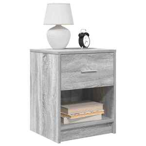 Imagine vidaXL Noptiere 2 buc. cu sertar gri Sonoma 40x34x50 cm