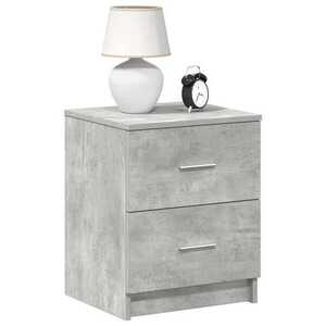 Imagine vidaXL Noptiere 2 buc. cu 2 sertare, gri beton, 40x36x50 cm