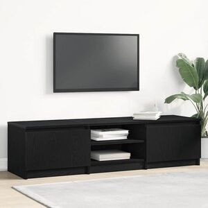 Imagine vidaXL Comodă TV din stejar negru 140x40x36 cm, lemn prelucrat