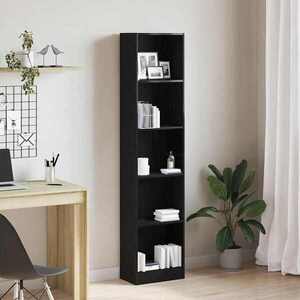 Imagine vidaXL Bibliotecă stejar negru 40x24x176 cm lemn prelucrat