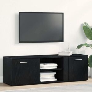 Imagine vidaXL Comodă TV din stejar negru 120x34x37 cm, lemn prelucrat