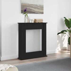 Imagine vidaXL Ramă șemineu stejar negru 75x20x87, 5 cm lemn prelucrat