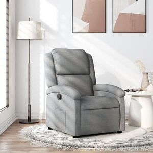 Imagine vidaXL Fotoliu rabatabil gri deschis, material textil